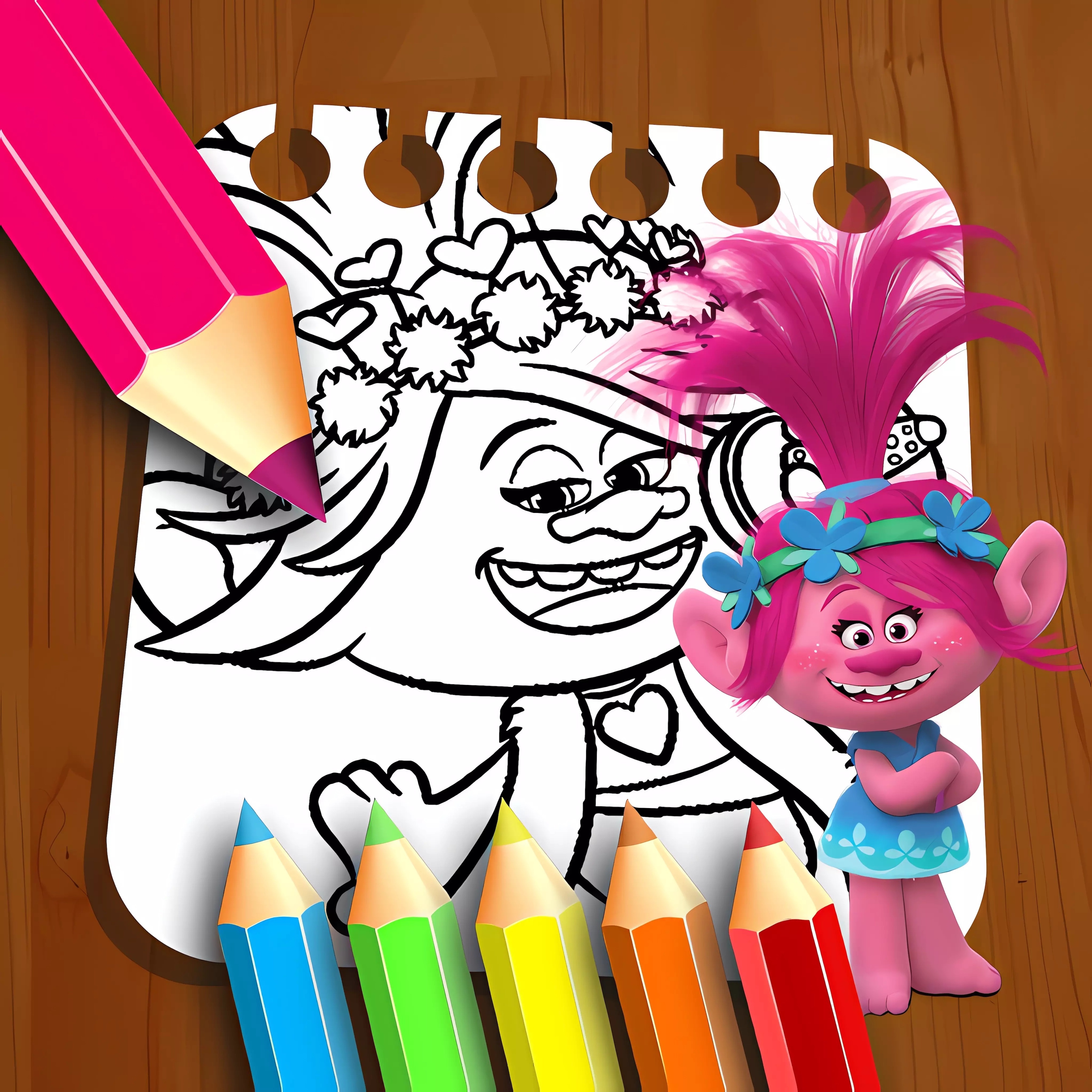 Les Trolls Coloring Book