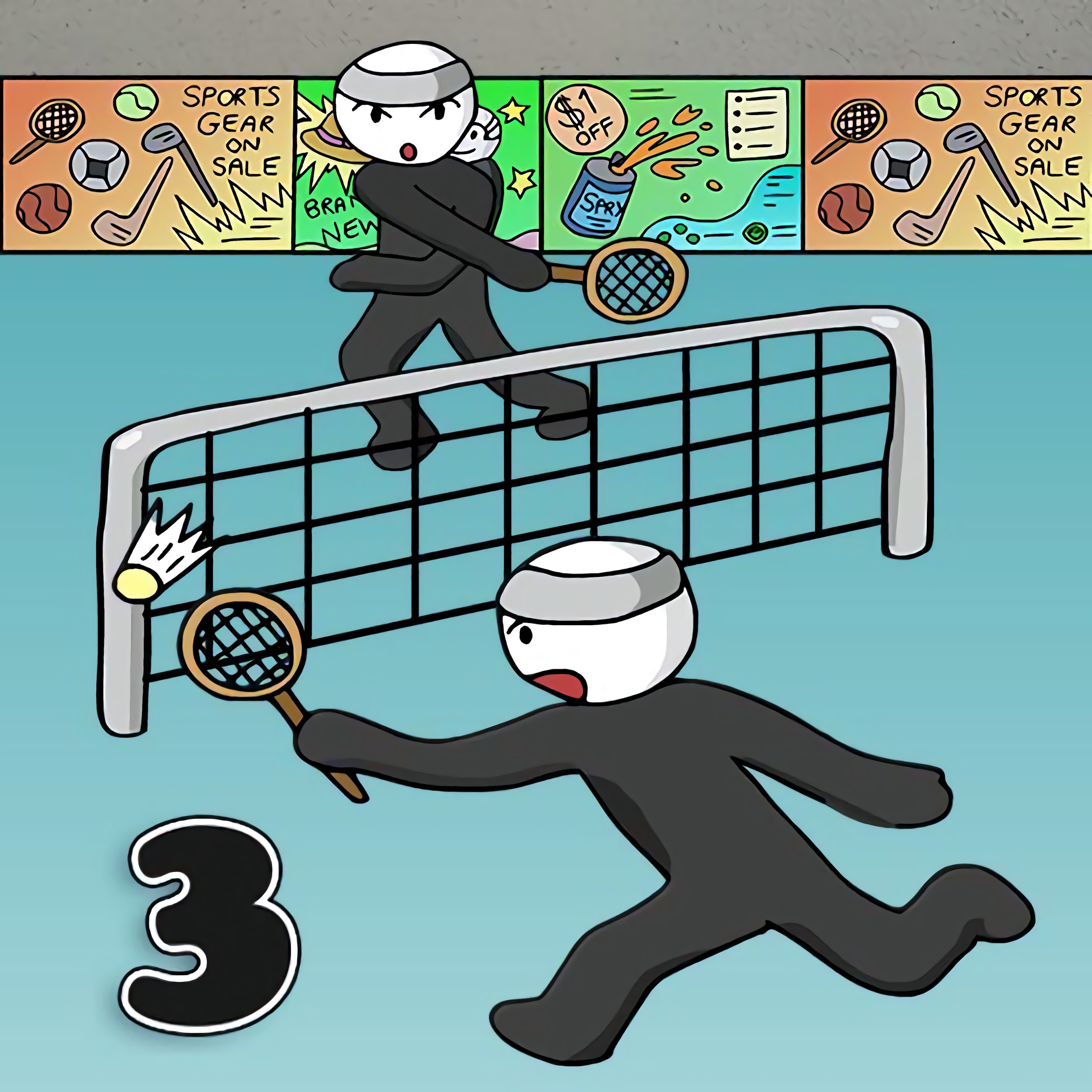 Stick Figure Badminton 3