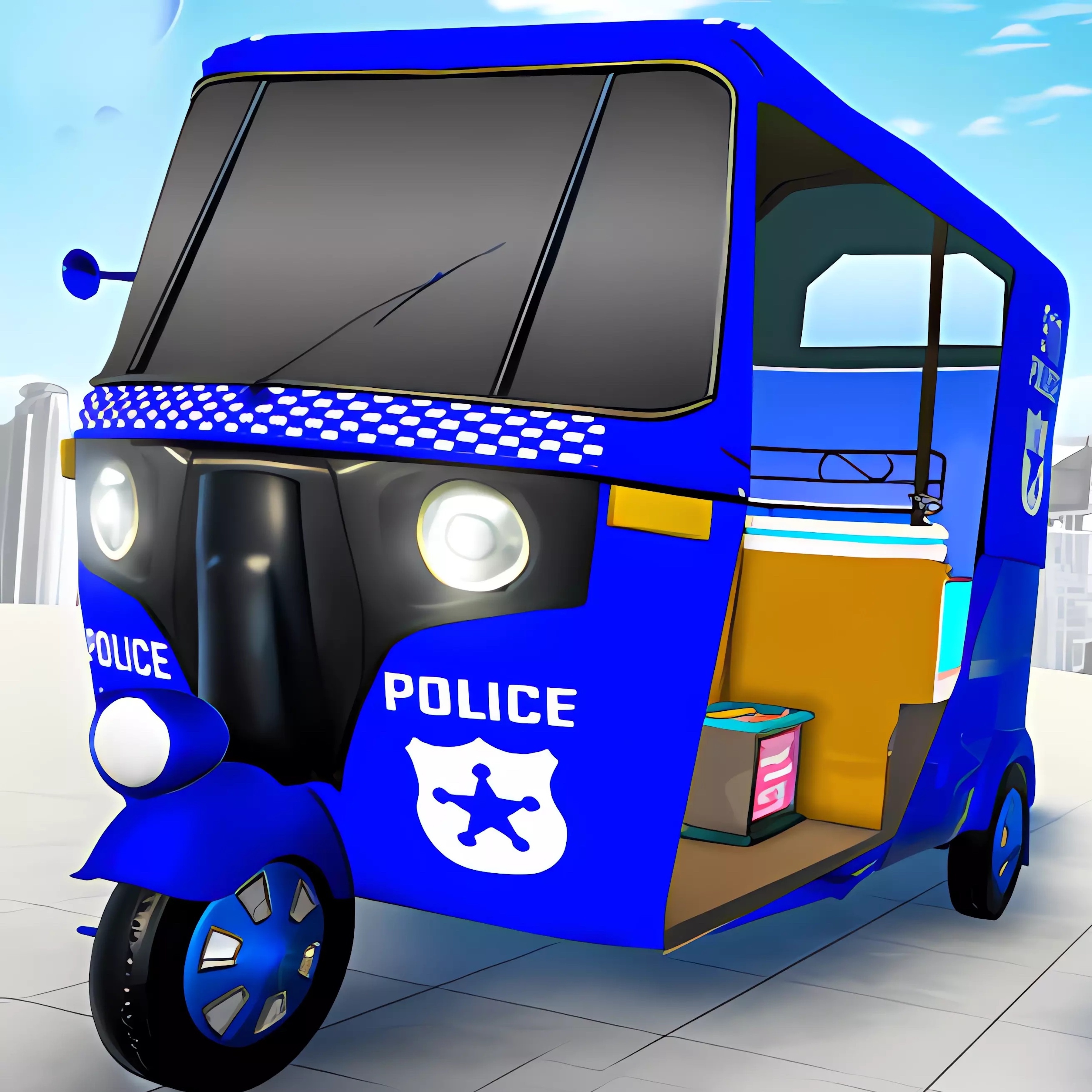 Police Auto Rickshaw Taxi Game